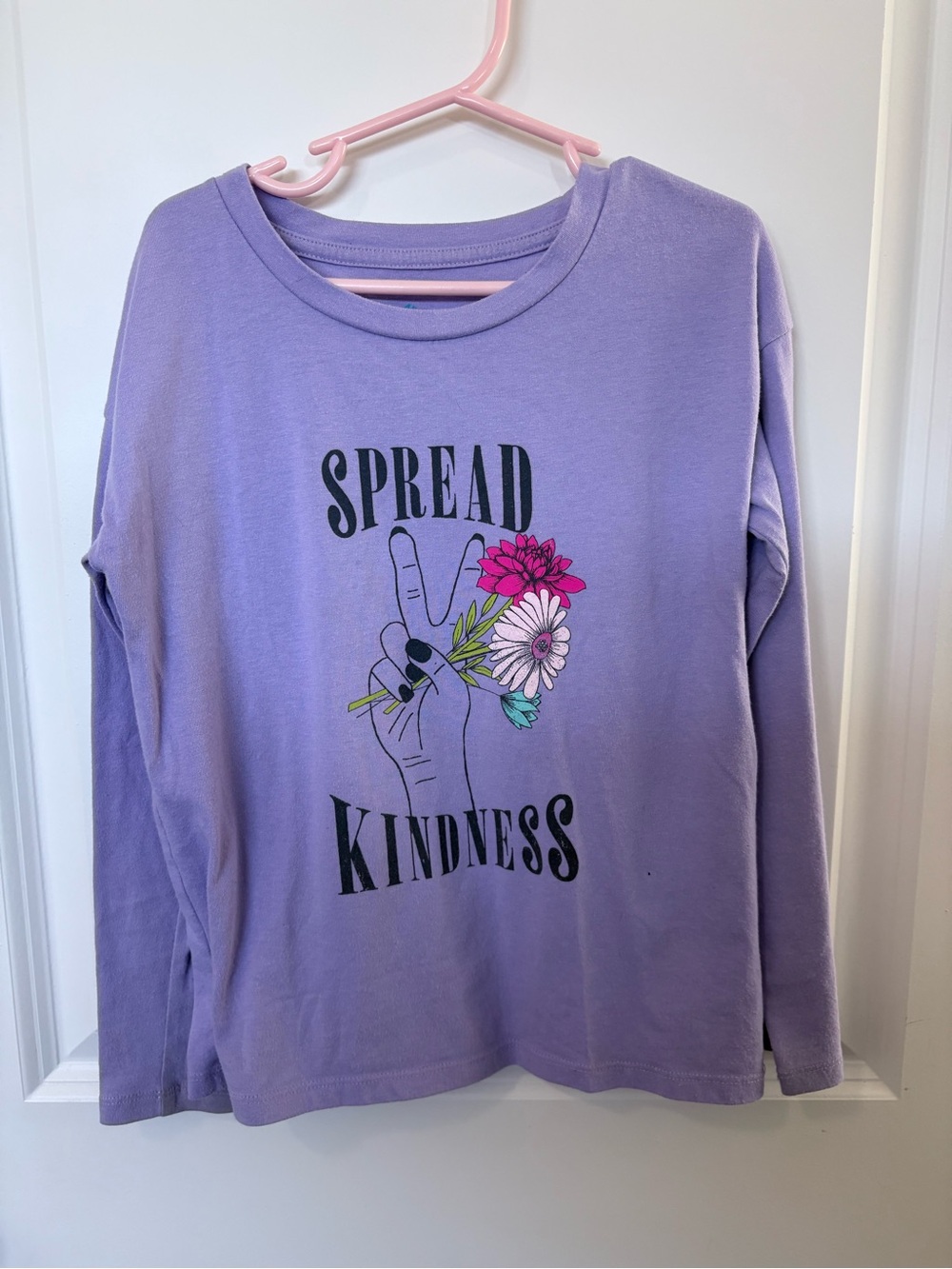 3/$10 - Spread Kindness Lilac Kids Long-Sleeve Tee